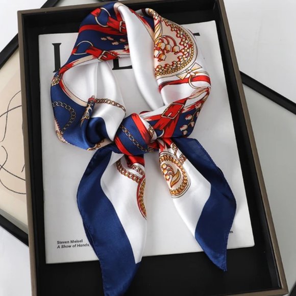 2/$30 Satin Silky Square Scarf Bandana Purse Twilly Neckerchief - Picture 3 of 3